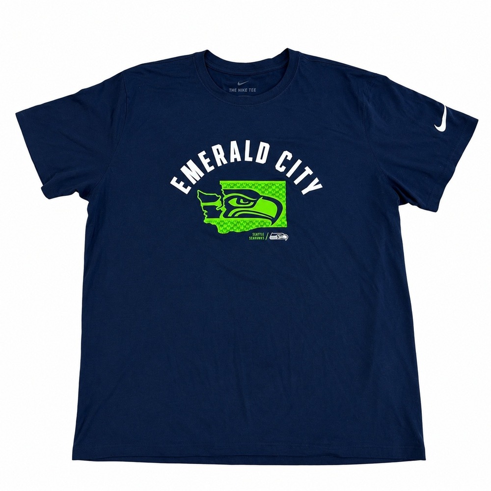 Nike Seattle Seahawks Emerald City Dri-FIT Shirt Mens XXL Navy Blue NFL